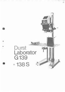 Durst Laborator L 138 S manual. Camera Instructions.